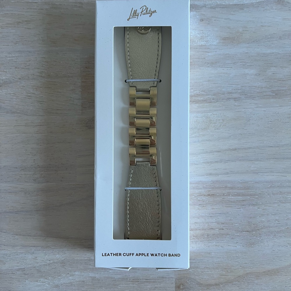 Gold Lilly Pulitzer Leather Cuff Apple Watch Band
